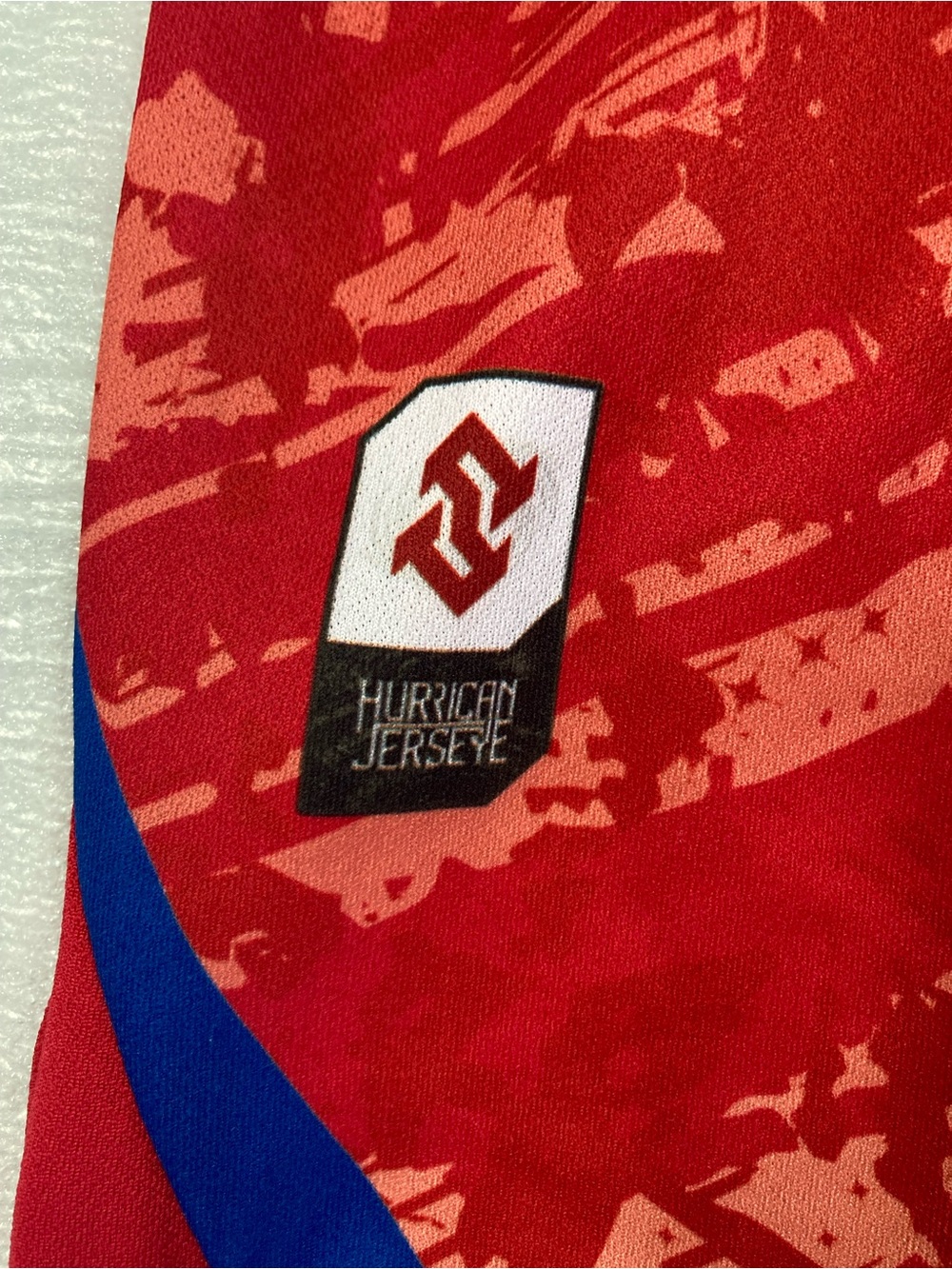 Unbranded Red Men’s Athletic Jersey with Blue Accents - Picture 6 of 9